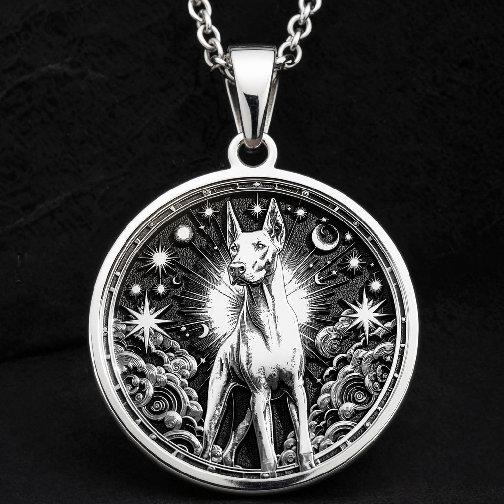 925 sterling silver Doberman Pinscher pendant, detailed view 9.