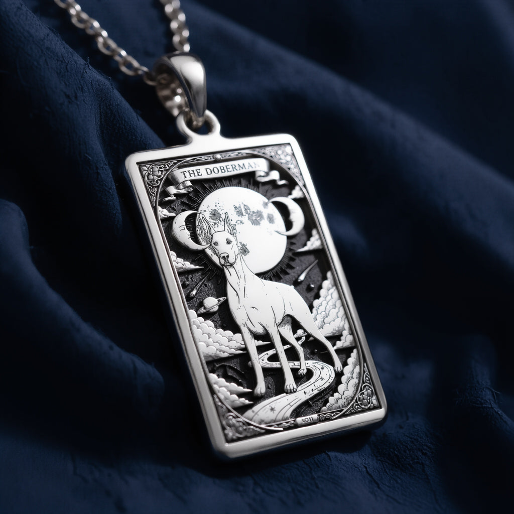 Doberman Pendant Necklace - Guardian Spirit Animal Charm - 925 Sterling Silver