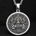 Durga Warrior Goddess Pendant Necklaces 925 925 Sterling Silver multi-armed goddess pendant necklace with intricate traditional design
