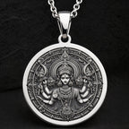 Durga Warrior Goddess Pendant Necklaces 925 925 Sterling Silver multi-armed goddess pendant necklace with intricate traditional design