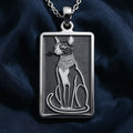 Bastet Goddess Cat Pendant Necklace - 925 Sterling Silver