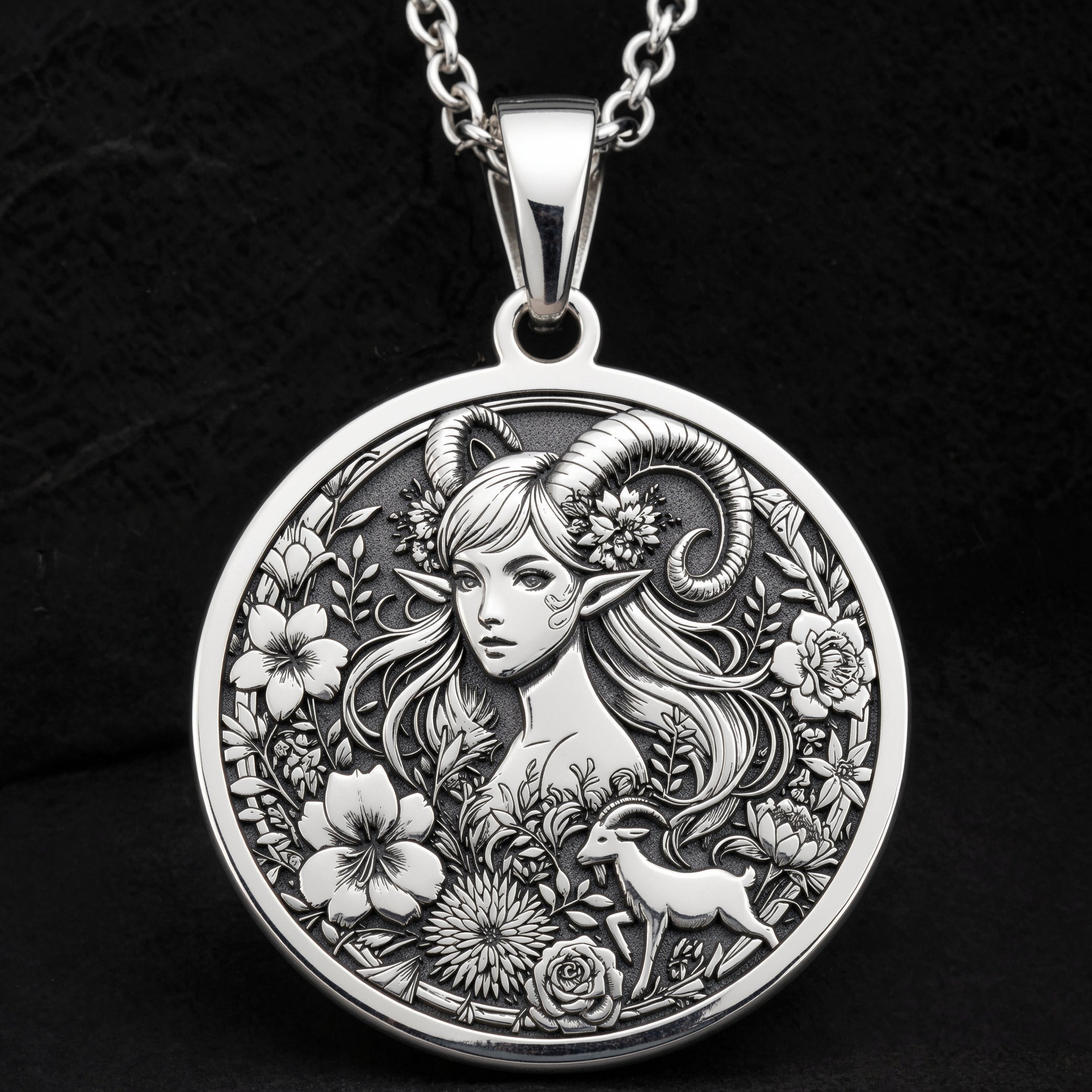 Capricorn Sea Goat Tail Zodiac Necklace | Silver & Plated Options - Astrological Sign Birthdate Jewelry