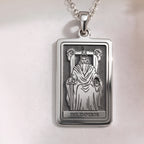 Emperor Card Tarot Necklace | Silver & Plated Options - Occult Arcana Talisman