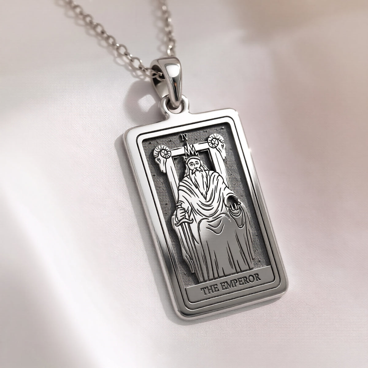 Emperor Card Tarot Necklace | Silver & Plated Options - Occult Arcana Talisman