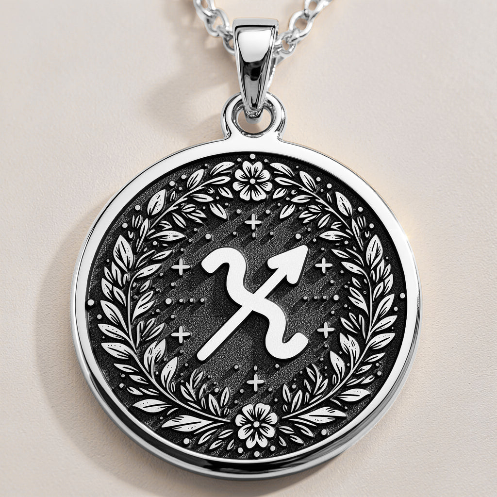 925 sterling silver Sagittarius Constellation pendant, detailed view 1.