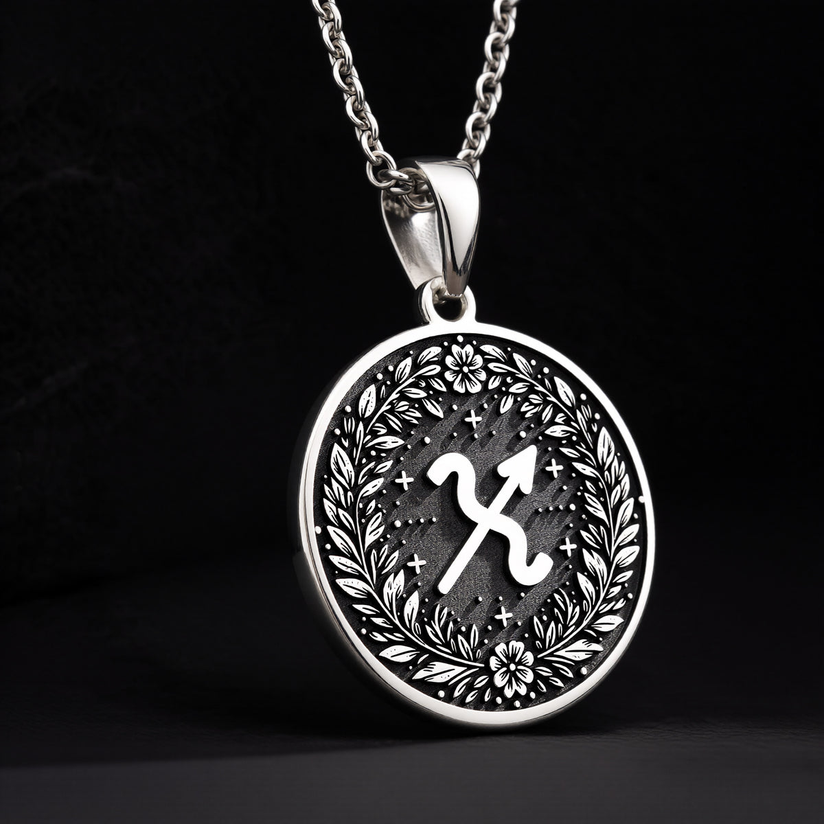 925 sterling silver Sagittarius Constellation pendant, detailed view 8.