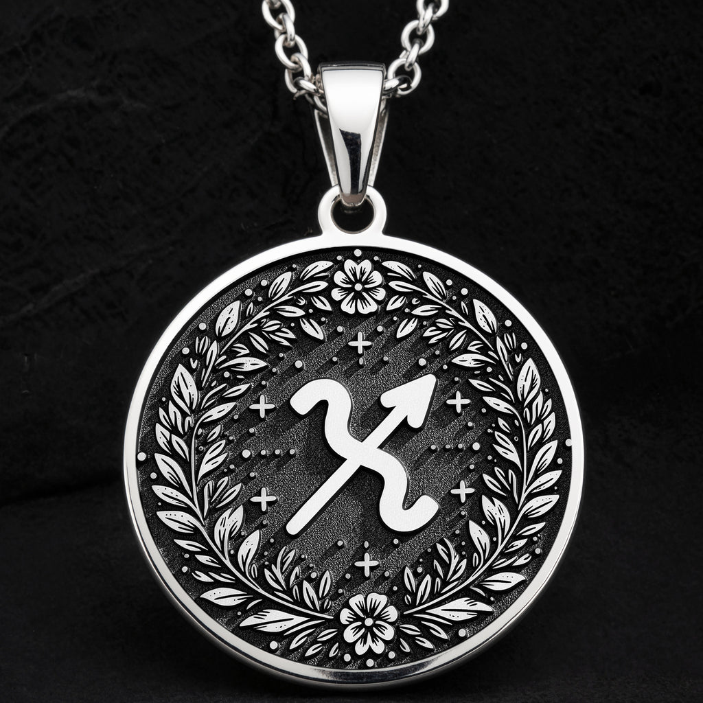 925 sterling silver Sagittarius Constellation pendant, detailed view 9.