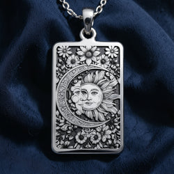 Sun Moon Celestial Pendant - 925 Sterling Silver