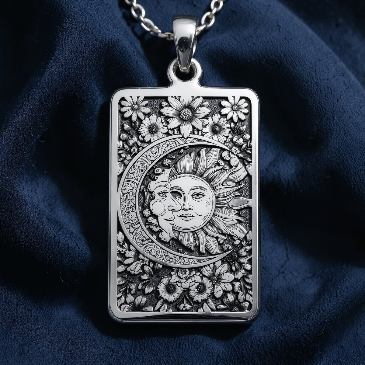 Sun Moon Celestial Pendant - 925 Sterling Silver