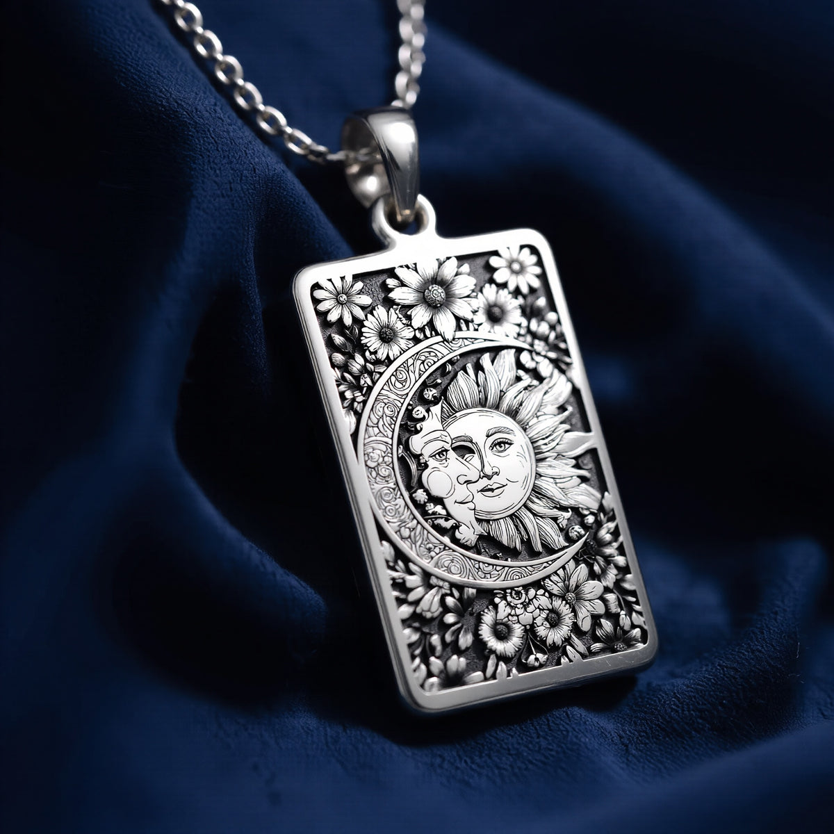 Sun Moon Celestial Pendant - 925 Sterling Silver