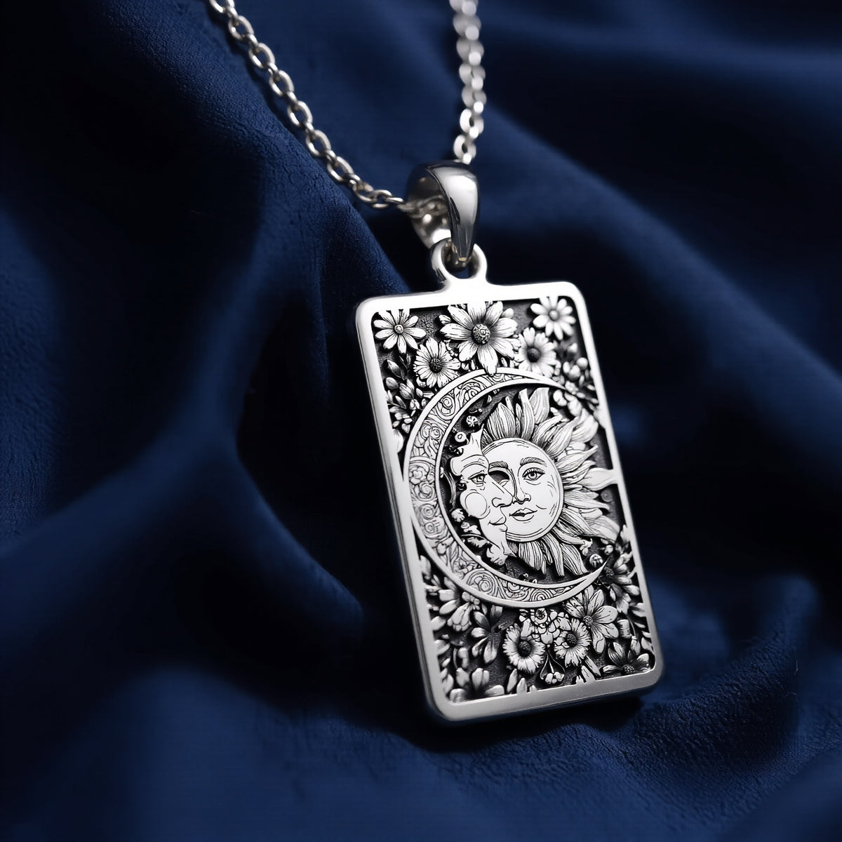 Sun Moon Celestial Pendant - 925 Sterling Silver