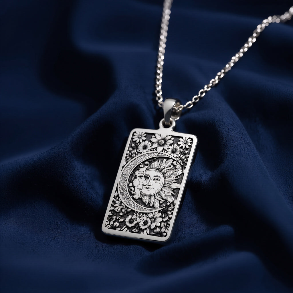 Sun Moon Celestial Pendant - 925 Sterling Silver
