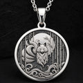 Sterling silver Nine: round  Japanese folklore Nine-Tailed Fox Kitsune with nine flowin...