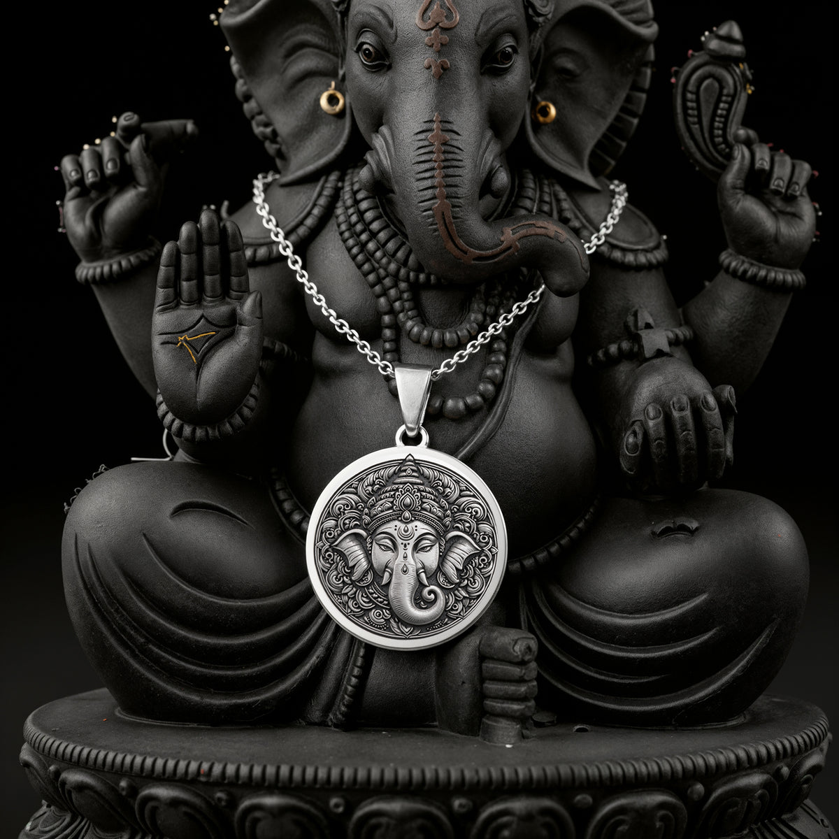handcrafted necklace Parvati Goddess with Ganesha Elephant Amulet | & Options - Ancient Mythology Spiritual Protection mythology - view 7