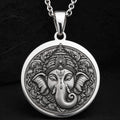 Parvati Goddess with Ganesha Elephant Pendant - 925 Sterling Silver