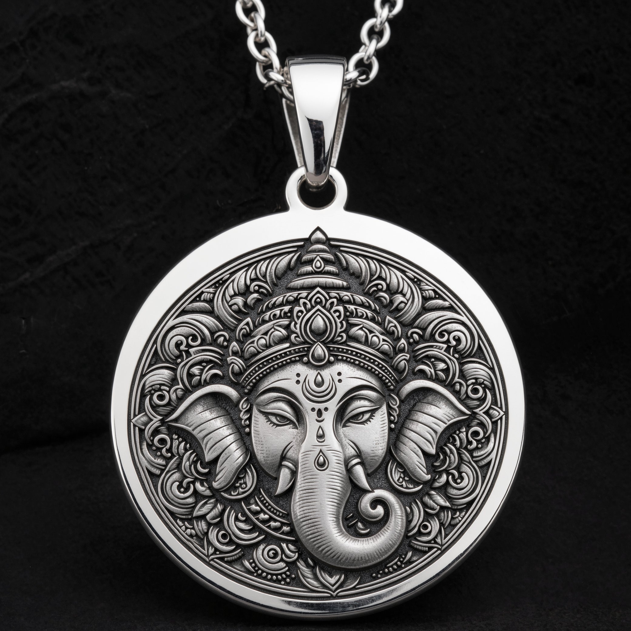 Parvati Goddess with Ganesha Elephant Amulet Pendant | Silver & Plated Options - Ancient Mythology Spiritual Protection