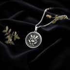 Ganesha Elephant God Pendant Necklaces 925 925 Sterling Silver metal lion relief pendant necklace with circular design