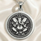 925 925 Sterling Silver Ganesha Elephant God Pendant Necklaces Oxidized silver elephant pendant necklace with intricate traditional design