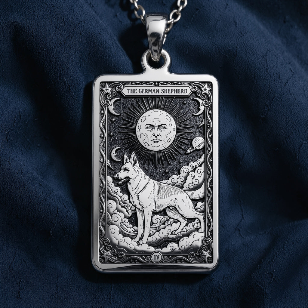 German Shepherd Guardian Dog Tarot Charm - 925 Sterling Silver