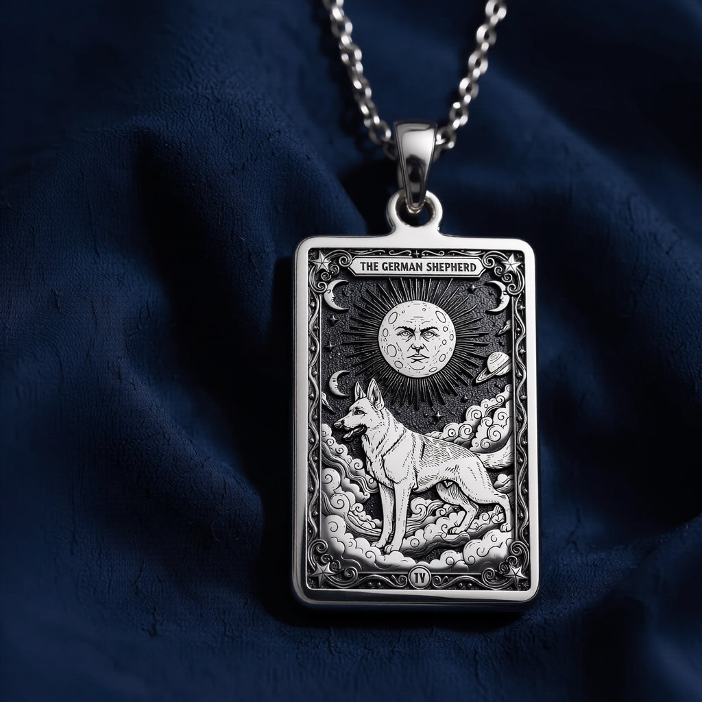 German Shepherd Guardian Dog Tarot Charm - 925 Sterling Silver