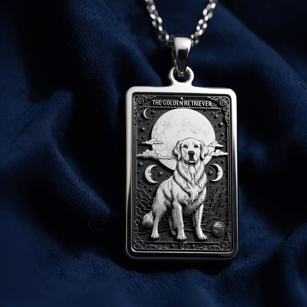 Golden Retriever Pendant Necklace - Tarot Spirit Animal - 925 Sterling Silver