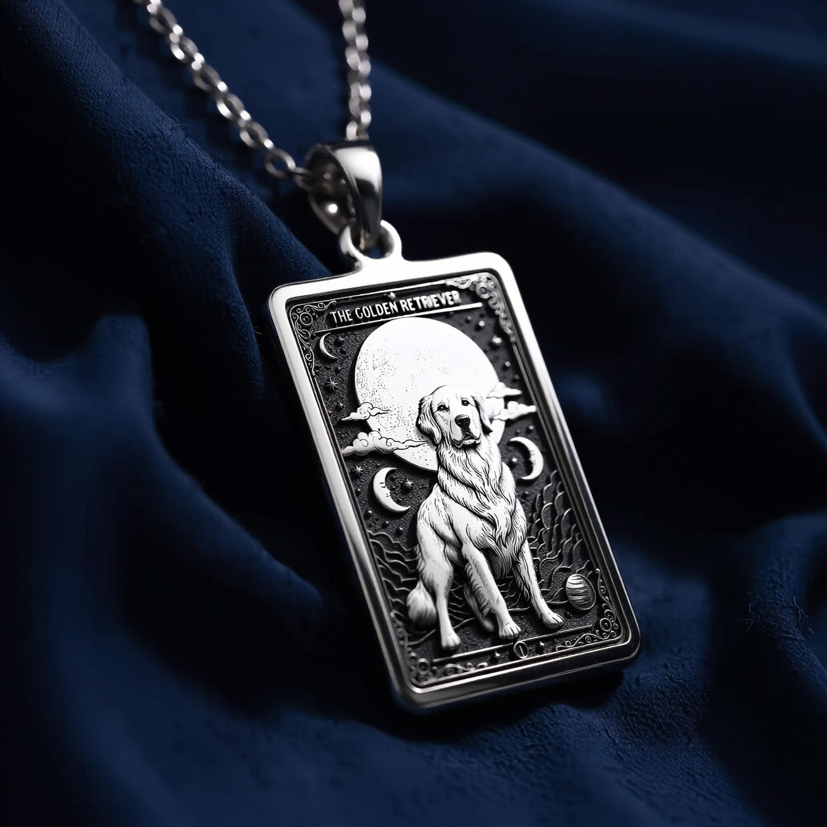 Golden Retriever Pendant Necklace - Tarot Spirit Animal - 925 Sterling Silver
