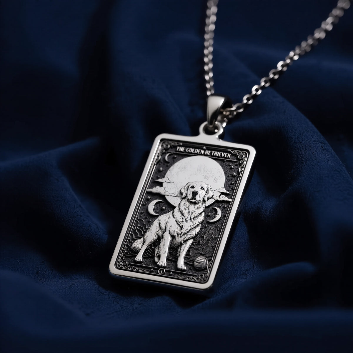 Golden Retriever Pendant Necklace - Tarot Spirit Animal - 925 Sterling Silver