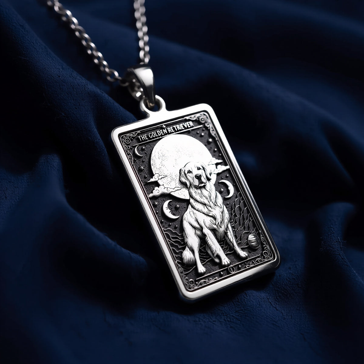 Golden Retriever Pendant Necklace - Tarot Spirit Animal - 925 Sterling Silver