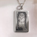 Hierophant Tarot Necklace | Silver, Gold Plated & Rose Plated Options - Spiritual Wisdom Jewelry