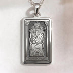 Hierophant Tarot Necklace | Silver, Gold Plated & Rose Plated Options - Spiritual Wisdom Jewelry
