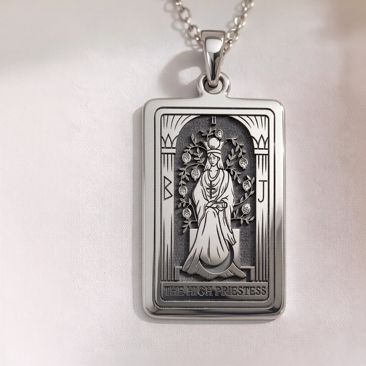 High Priestess Tarot Necklace | Silver, Gold Plated & Rose Plated Options - Intuition Jewelry
