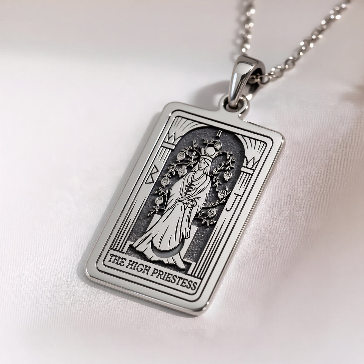 High Priestess Tarot Necklace | Silver, Gold Plated & Rose Plated Options - Intuition Jewelry