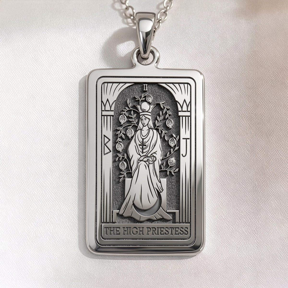 High Priestess Tarot Necklace | Silver, Gold Plated & Rose Plated Options - Intuition Jewelry
