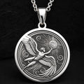 Icarus Medallion Necklace | Silver & Plated Options - Ancient Mythology Protection Talisman
