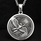 Icarus Medallion Necklace | Silver & Plated Options - Ancient Mythology Protection Talisman