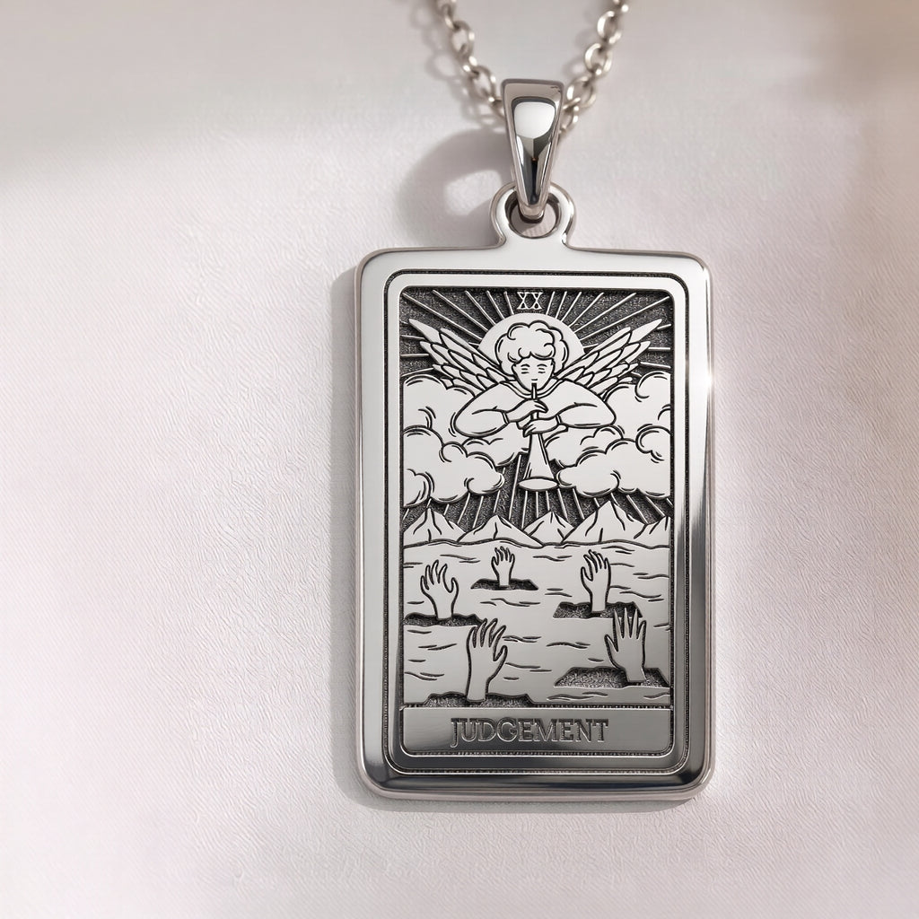 Judgement Tarot Necklace | Silver, Gold Plated & Rose Plated Options - Awakening Jewelry