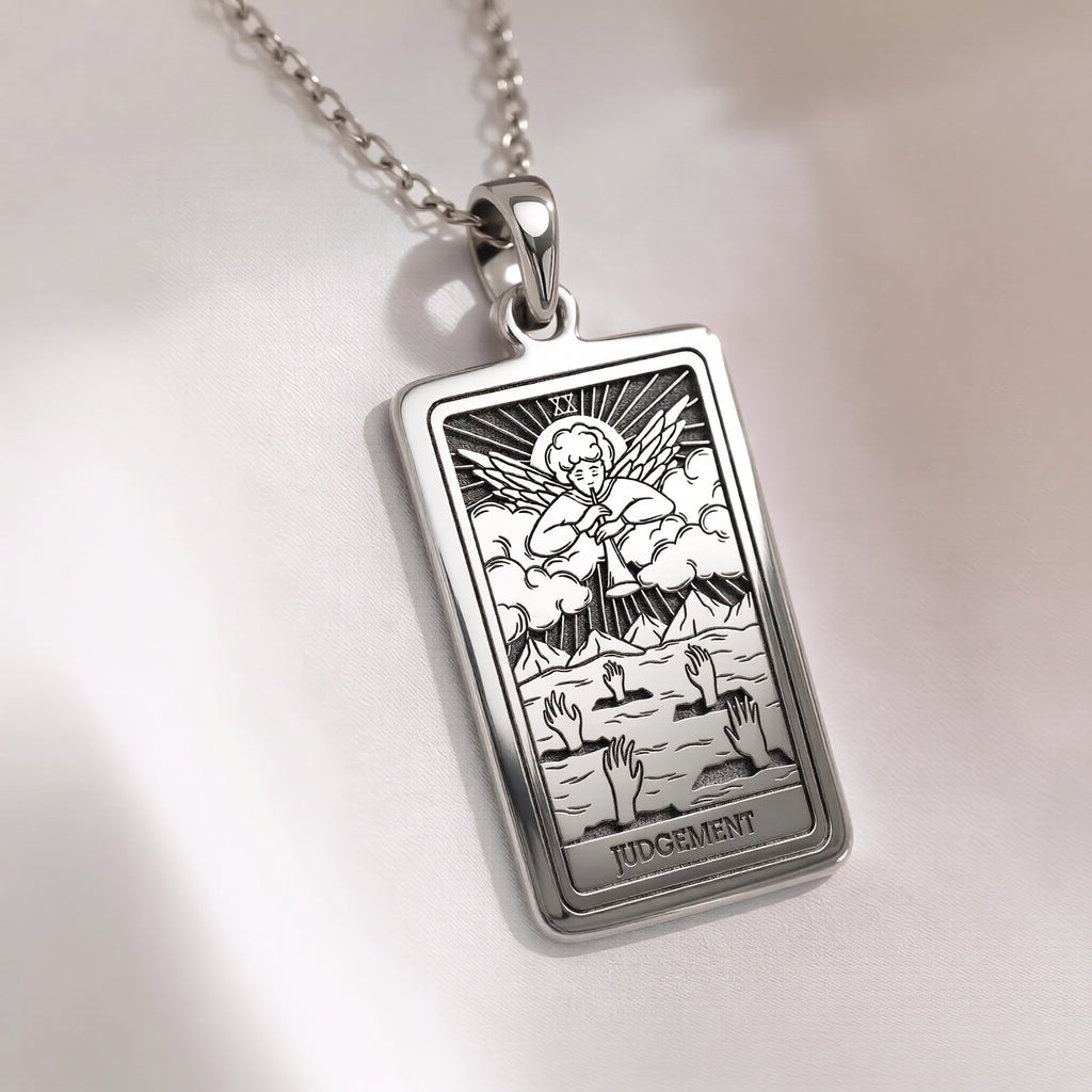 Judgement Tarot Necklace | Silver, Gold Plated & Rose Plated Options - Awakening Jewelry