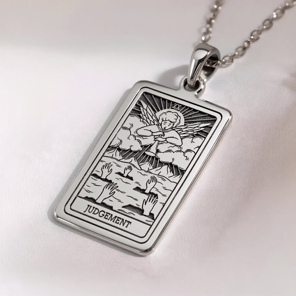 Judgement Tarot Necklace | Silver, Gold Plated & Rose Plated Options - Awakening Jewelry