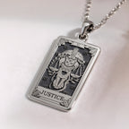 Justice Tarot Arcana Necklace | Silver & Plated Options - Occult Protection Talisman