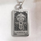 Justice Tarot Arcana Necklace | Silver & Plated Options - Occult Protection Talisman