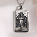 Justice Tarot Major Arcana Pendant | Silver & Plated Options - Occult Talisman Spiritual Protection
