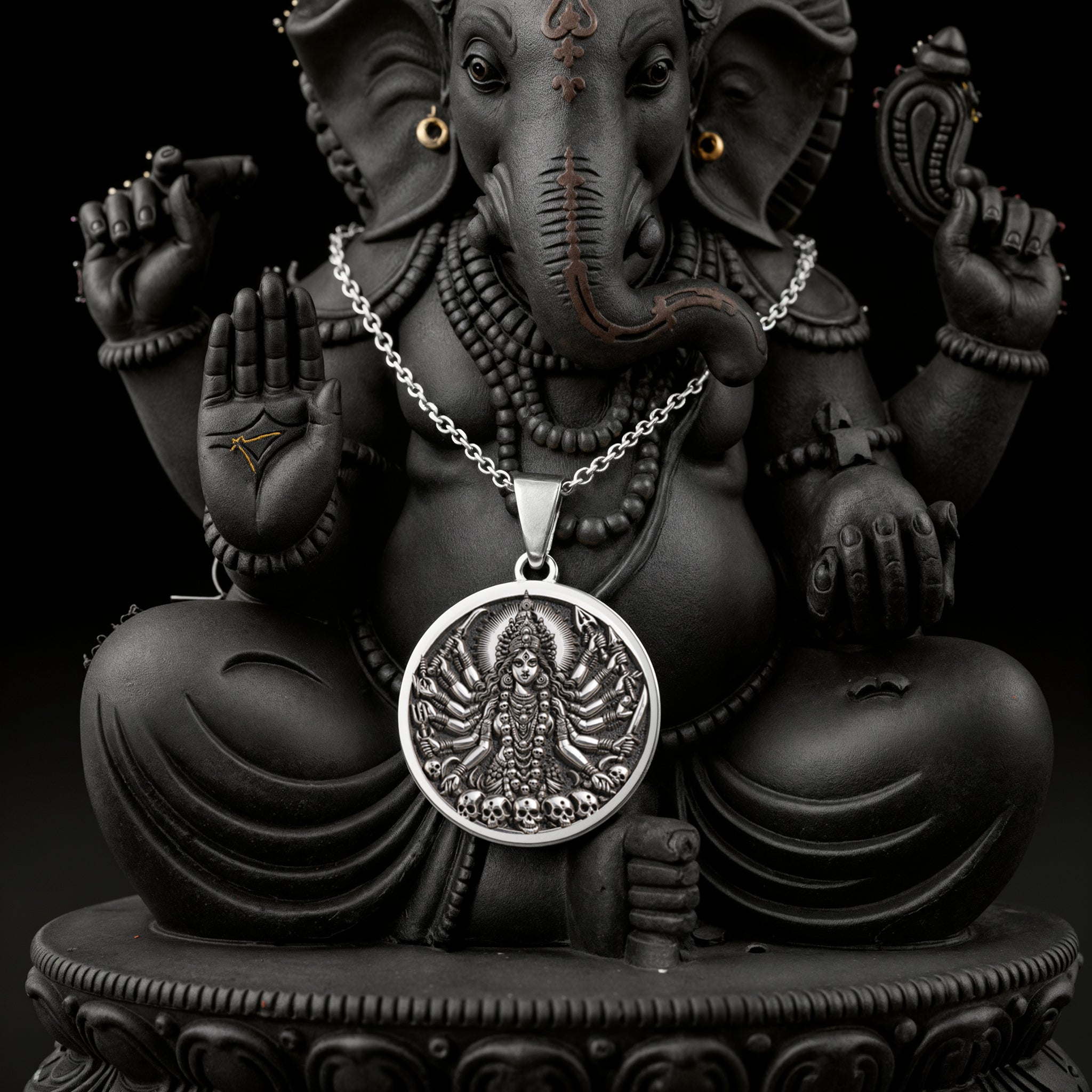 Shodashi Goddess Maa Kali Shakti Pendant | Silver & Plated Options - Spiritual Protection Divine Energy