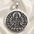 Shodashi Goddess Maa Kali Shakti Pendant | Silver & Plated Options - Spiritual Protection Divine Energy