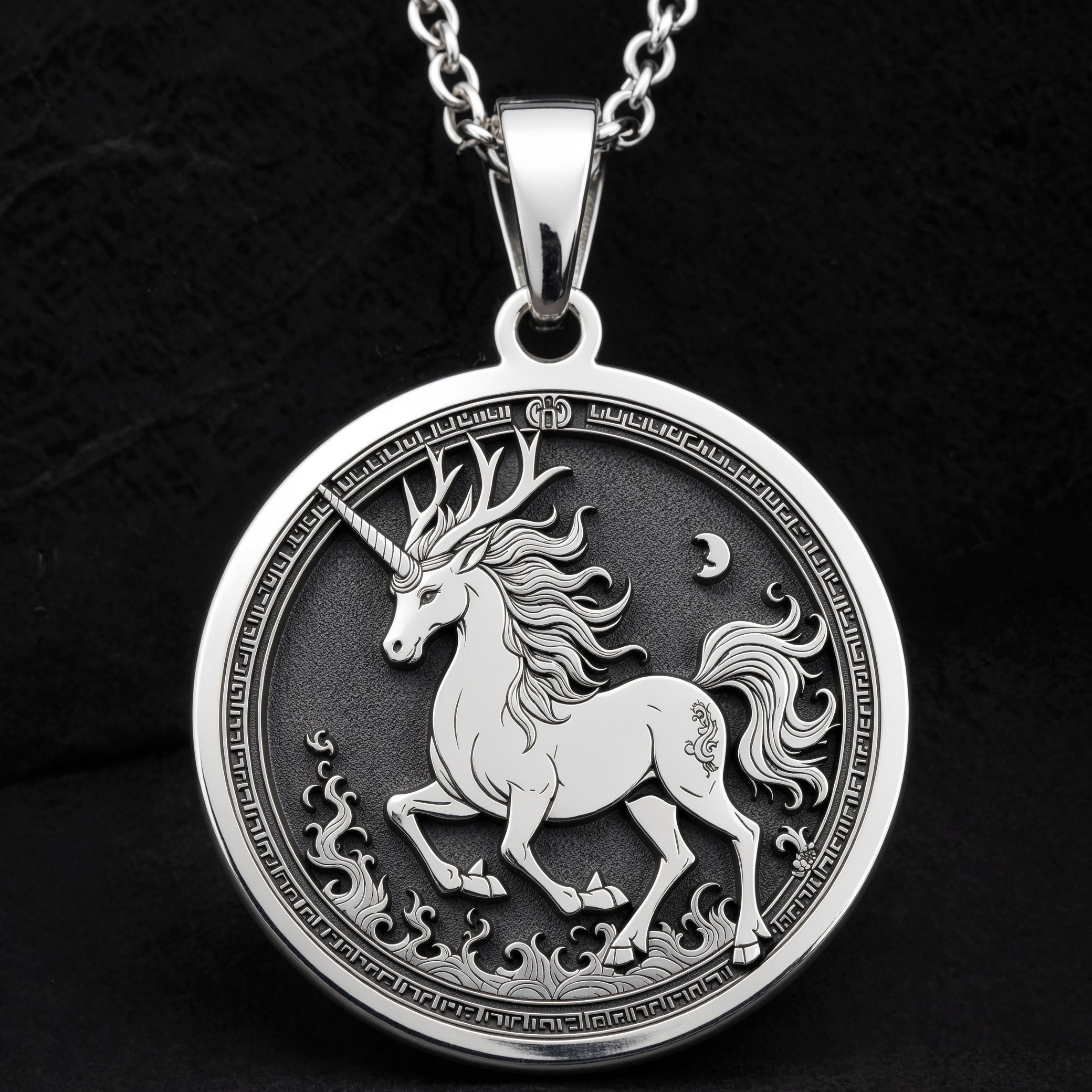 Qilin Mythologischer Talisman-Halskette | Silber & Vergoldete Optionen - Alter chinesischer Schutz-Amulett