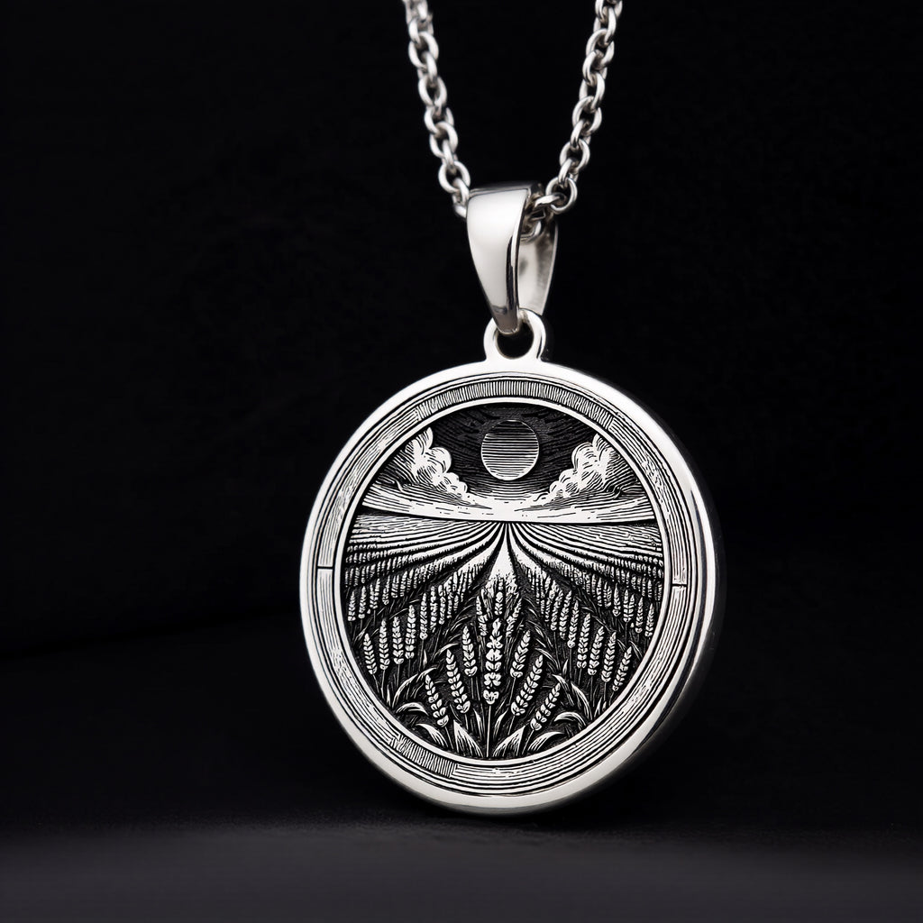925 sterling silver Lavender Field pendant, detailed view 1.