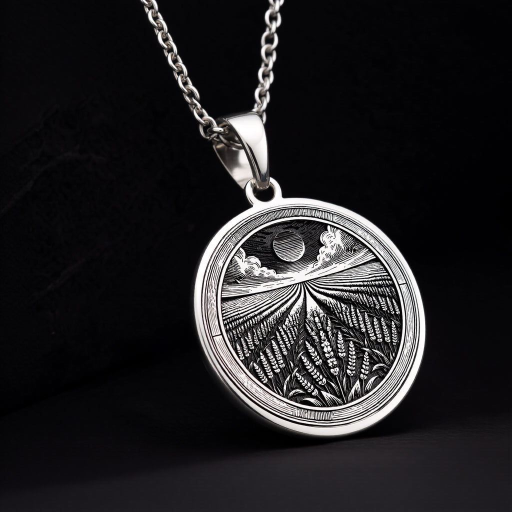 925 sterling silver Lavender Field pendant, detailed view 2.