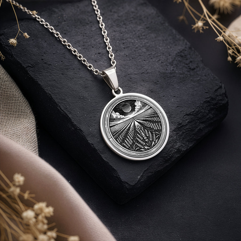 925 sterling silver Lavender Field pendant, detailed view 3.