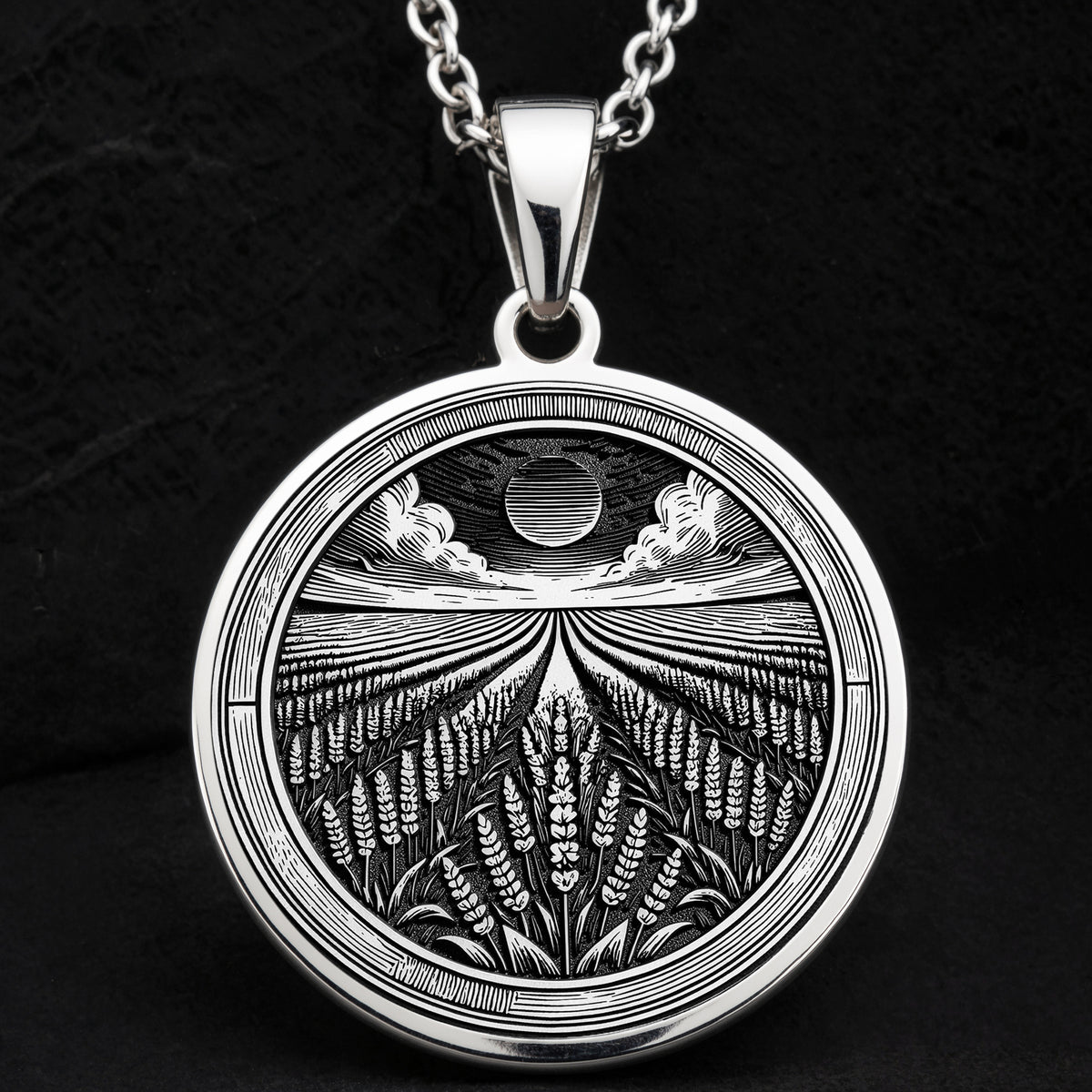 925 sterling silver Lavender Field pendant, detailed view 8.