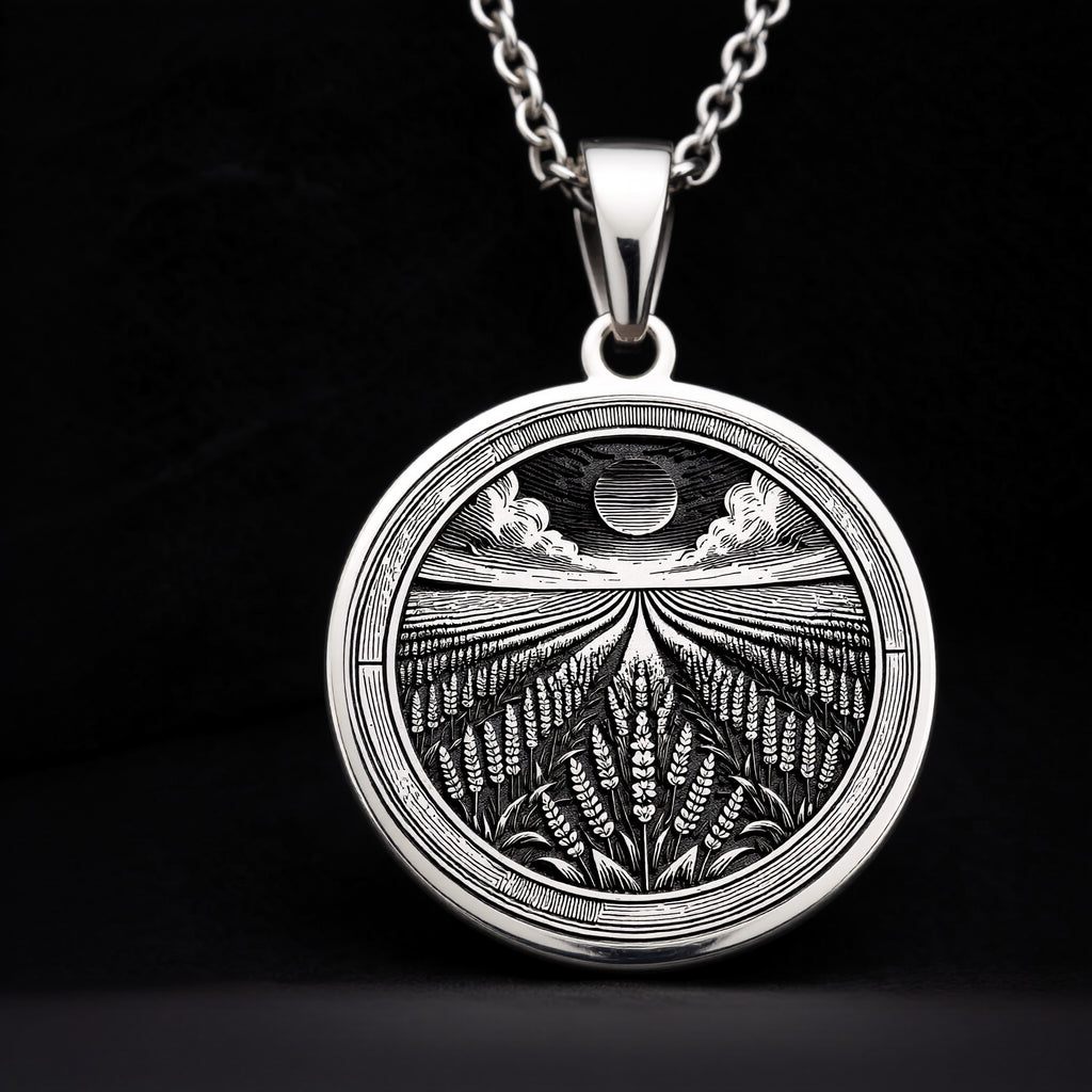 925 sterling silver Lavender Field pendant, detailed view 9.