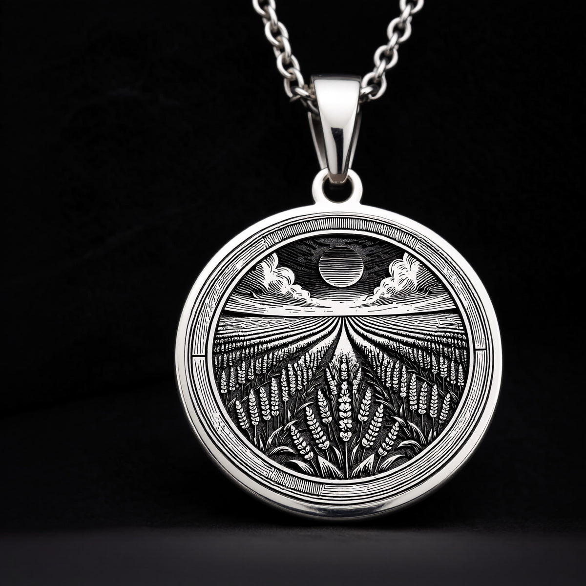 925 sterling silver Lavender Field pendant, detailed view 9.